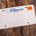 A blank Illinois license plate.